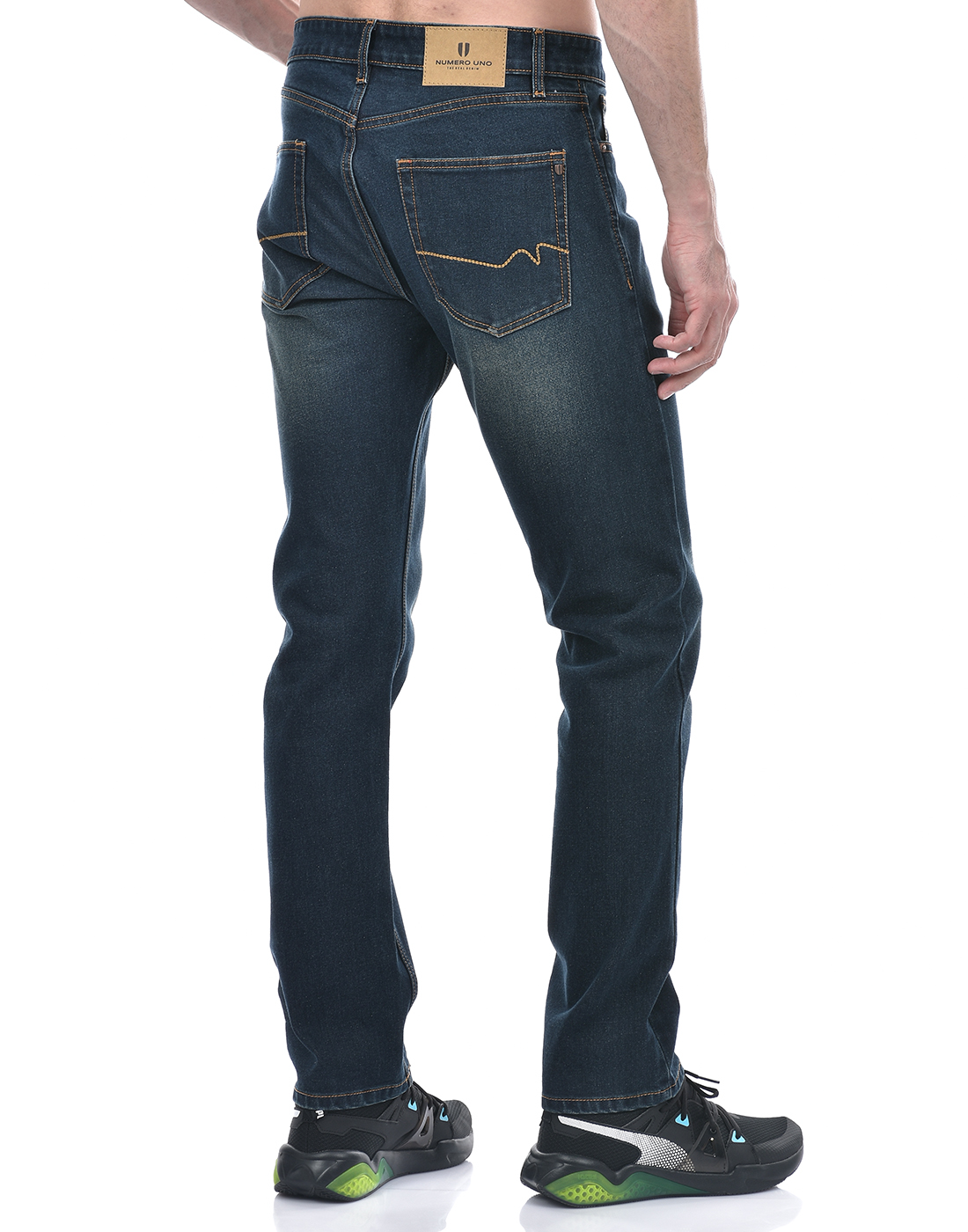 Numero Uno Men Solid Dark Blue Jeans